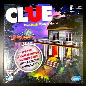 New Clue The Classic Mansion Murder
Board Game with 2nd Crime Scene Hasbro